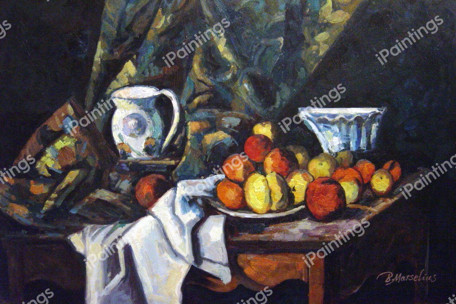 Still Life With Flower Holder. The painting by Paul Cezanne