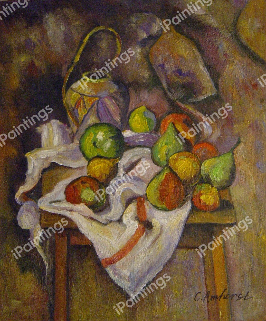 Straw Vase. The painting by Paul Cezanne