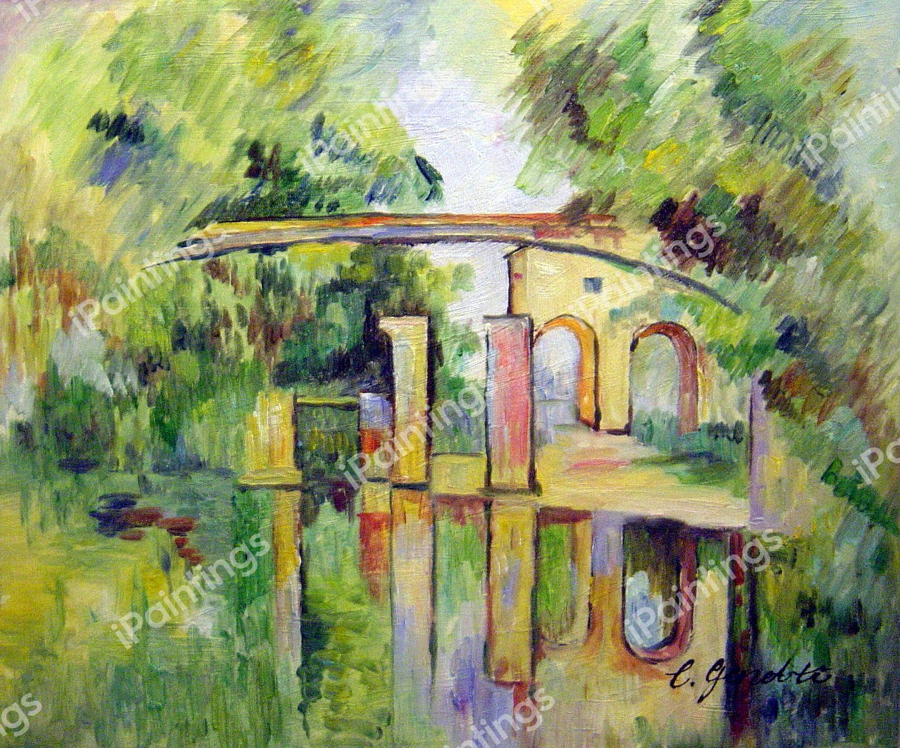 The Aqueduct And Lock. The painting by Paul Cezanne