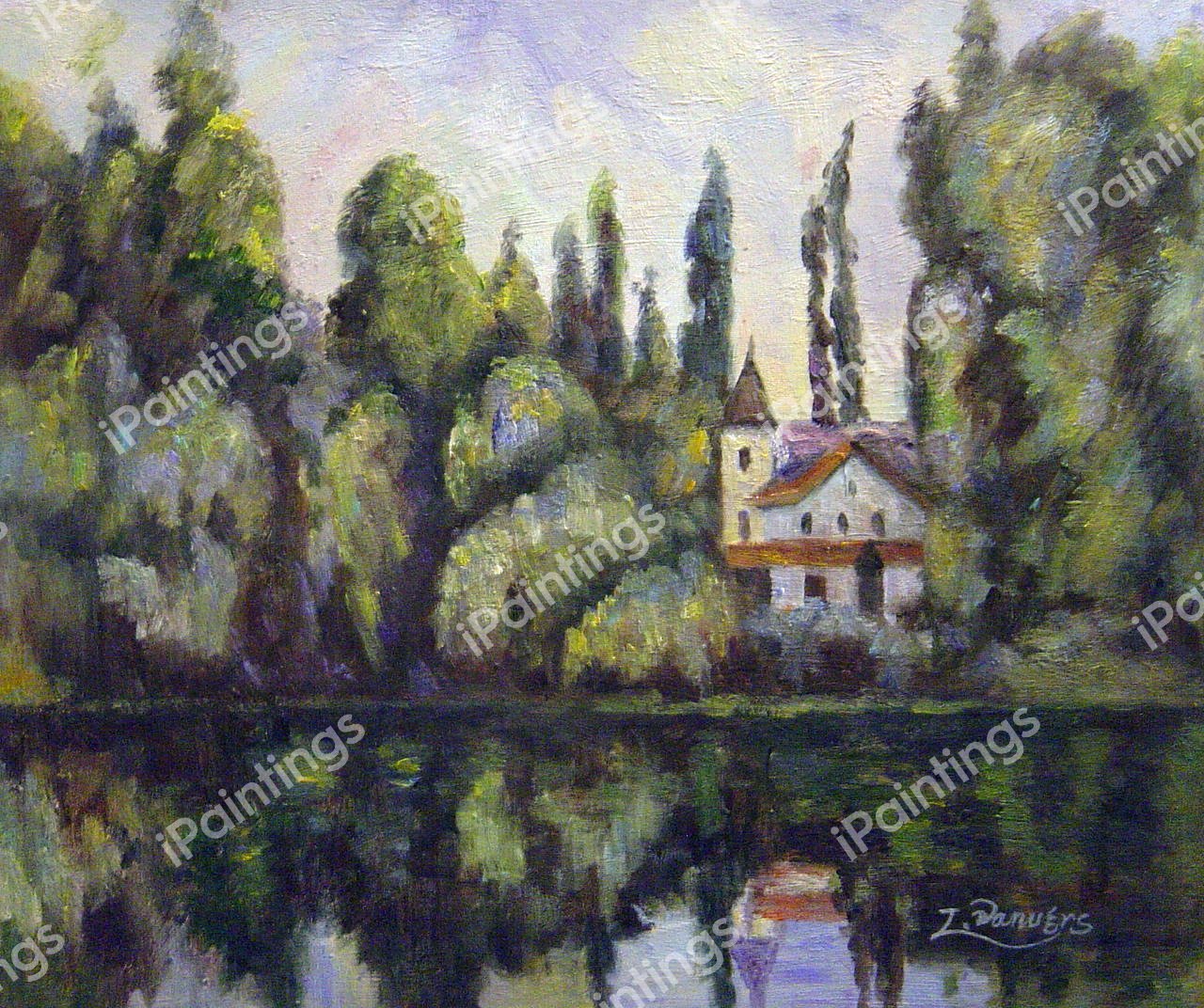 The Banks Of The Marne. The painting by Paul Cezanne