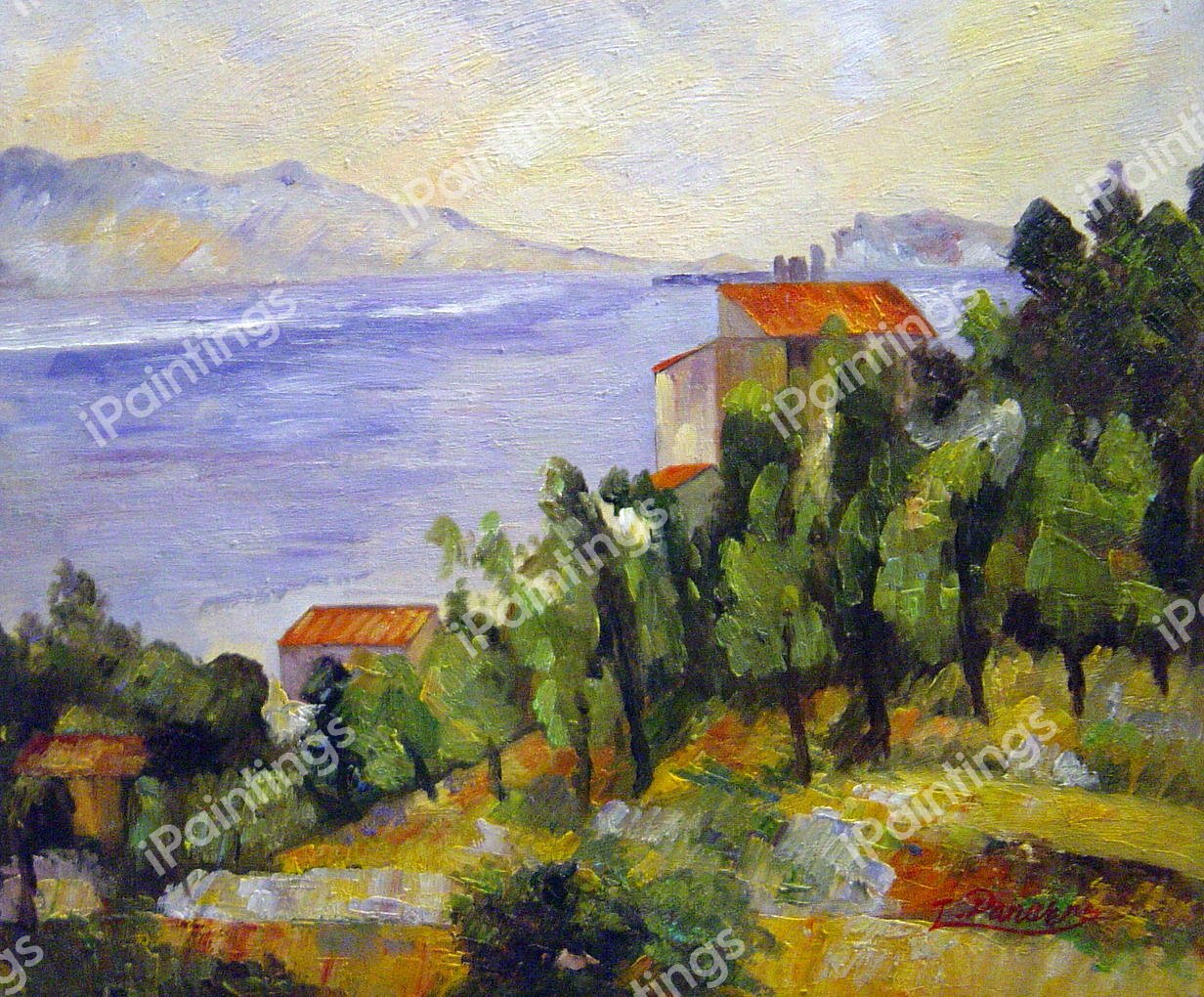 The Bay Of L'Estaque From The East. The painting by Paul Cezanne