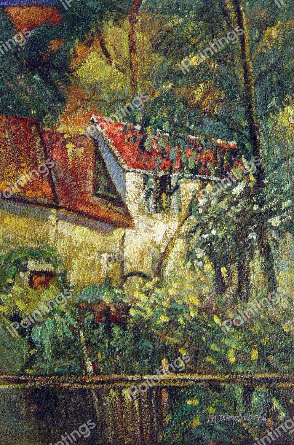 The House Of Pere Lacroix In Auvers. The painting by Paul Cezanne