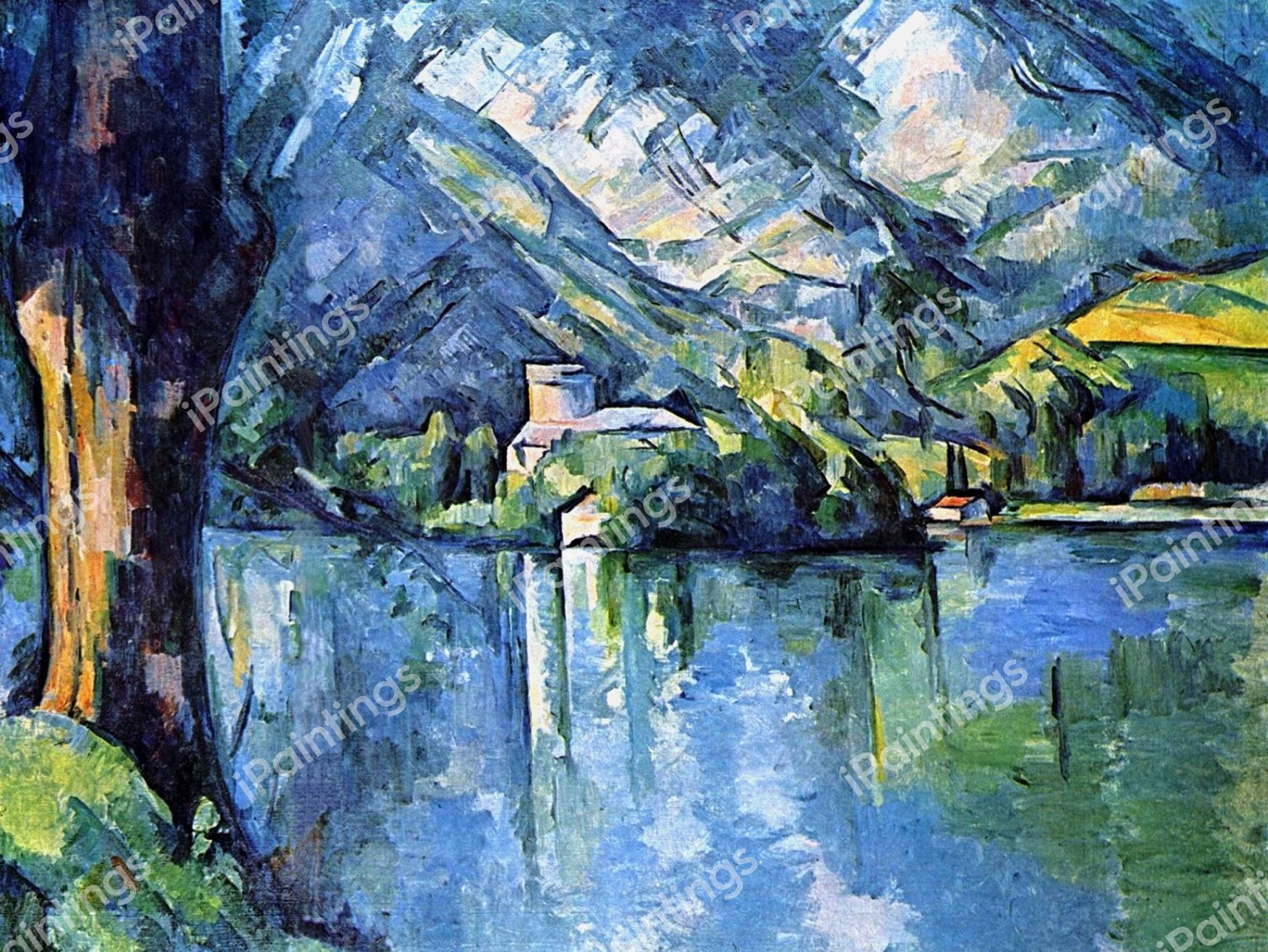 The Lac d'Annecy. The painting by Paul Cezanne