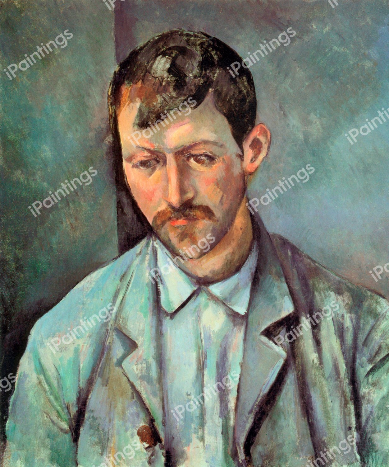 The Peasant. The painting by Paul Cezanne