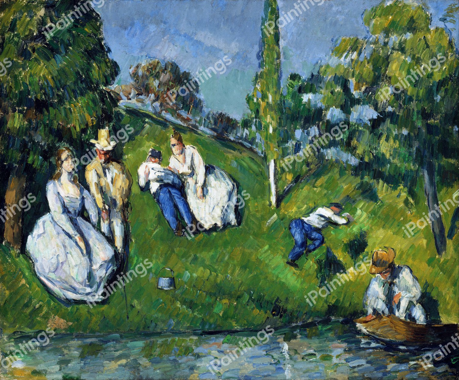 The Pond. The painting by Paul Cezanne