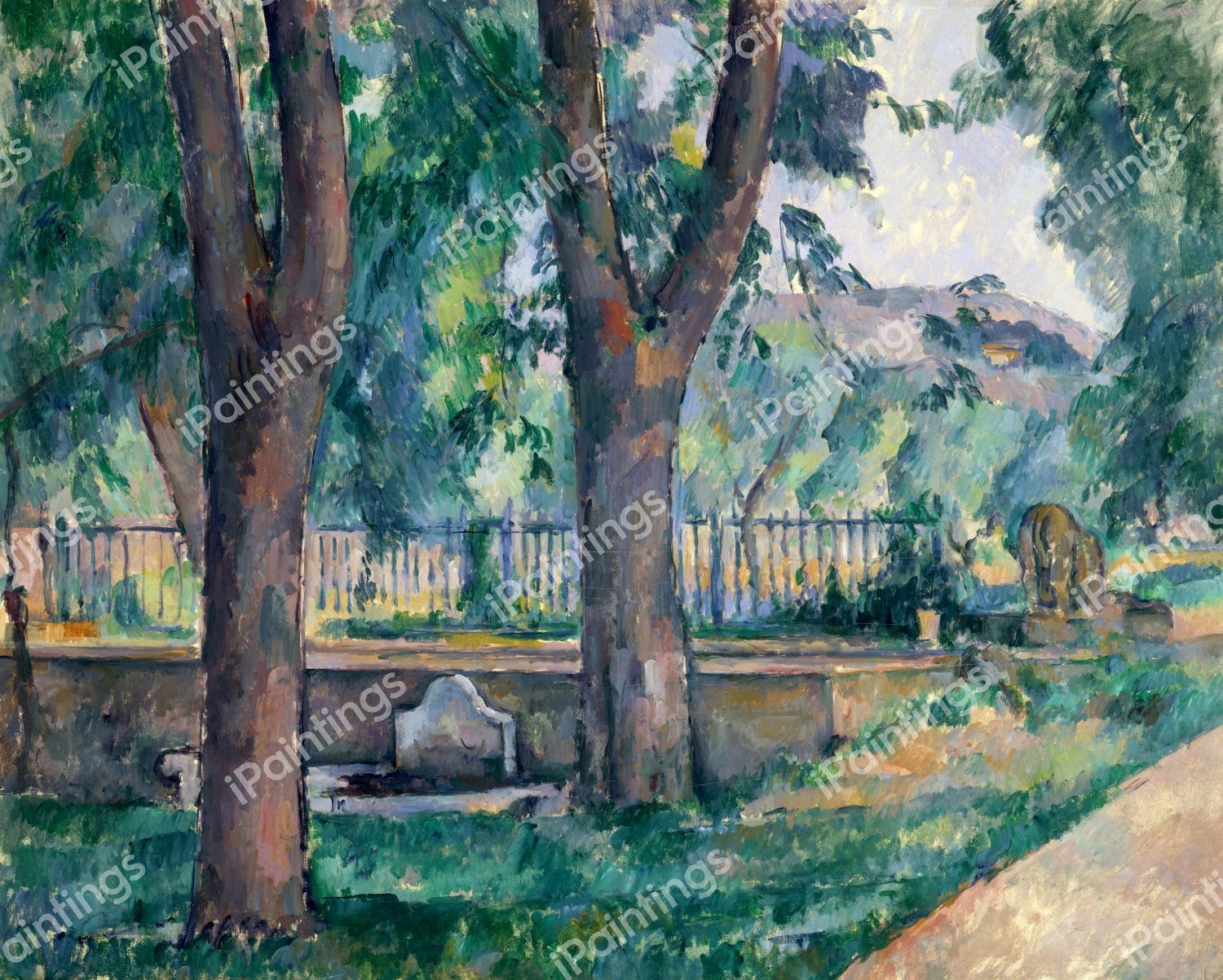 The Pool at the Jas de Bouffan. The painting by Paul Cezanne