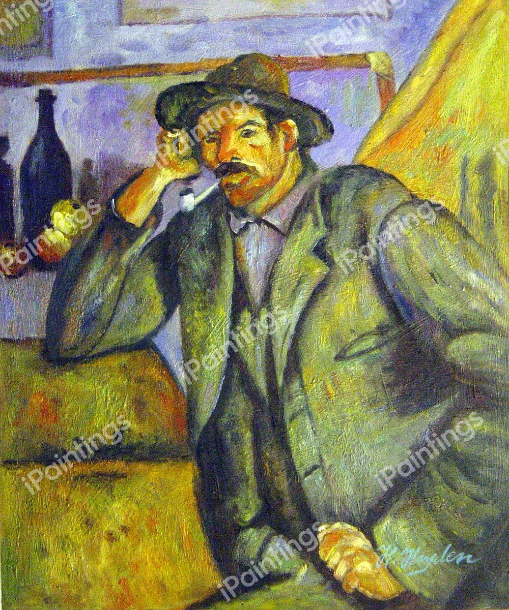 The Smoker. The painting by Paul Cezanne