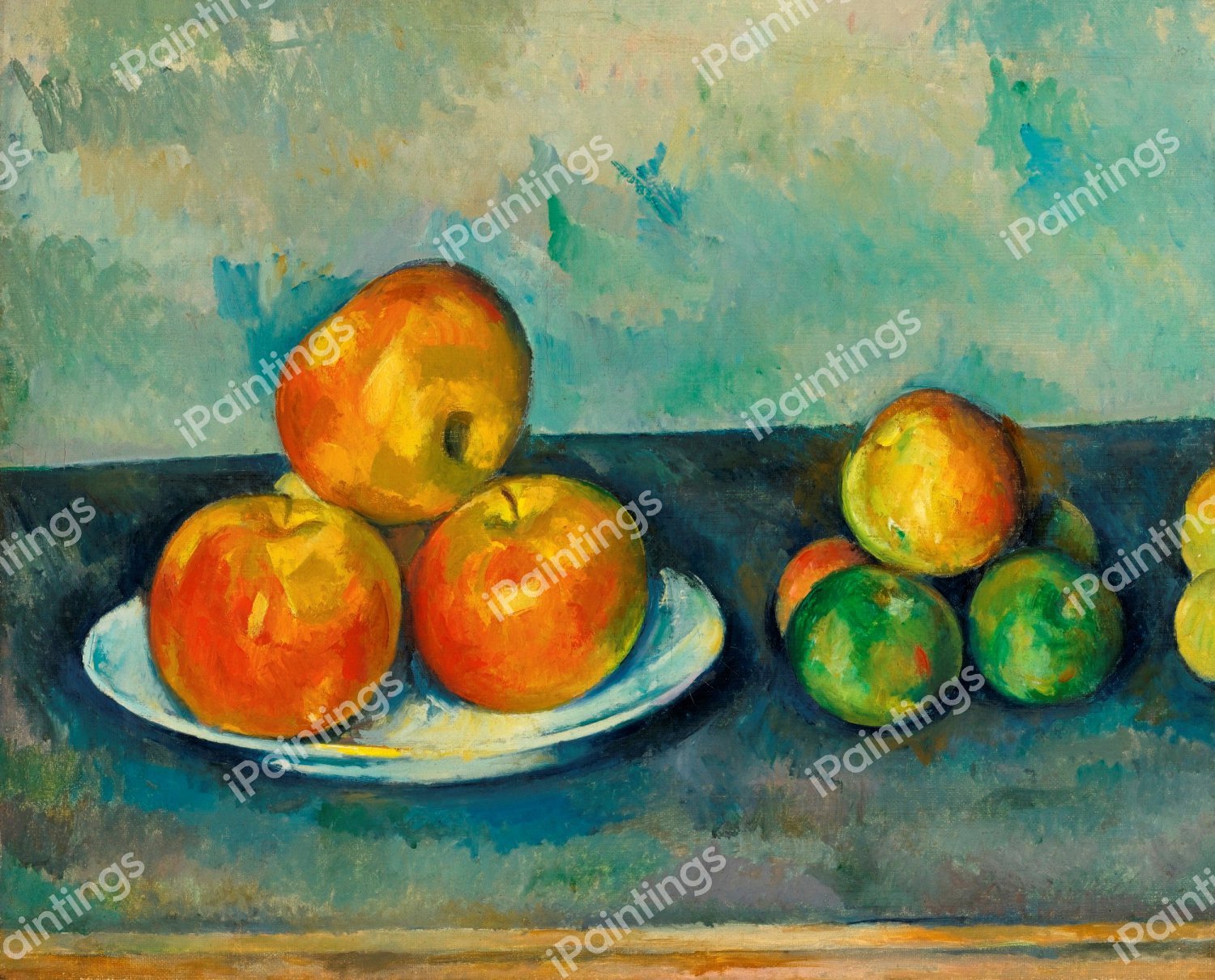 The Still Life of Apples. The painting by Paul Cezanne
