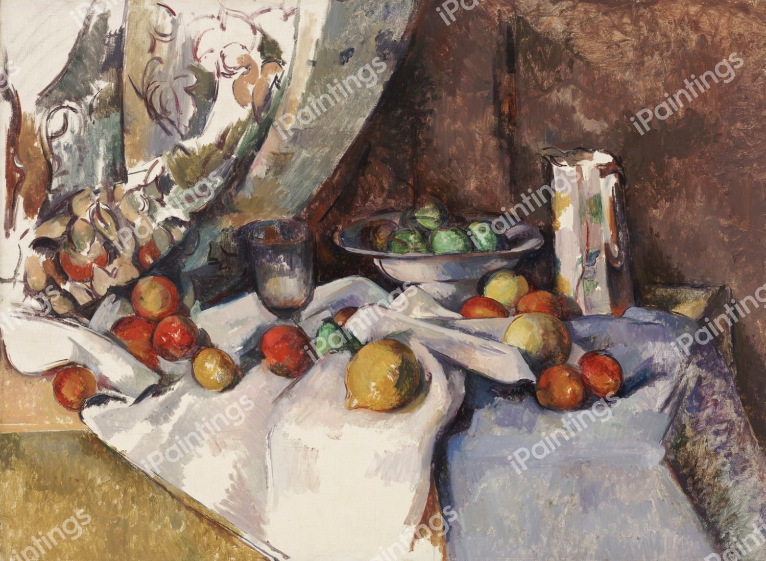 The Still Life With Apples. The painting by Paul Cezanne