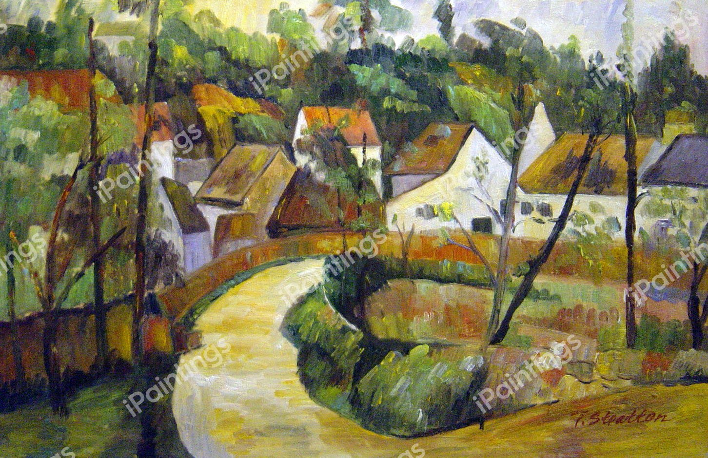 Turn In The Road. The painting by Paul Cezanne