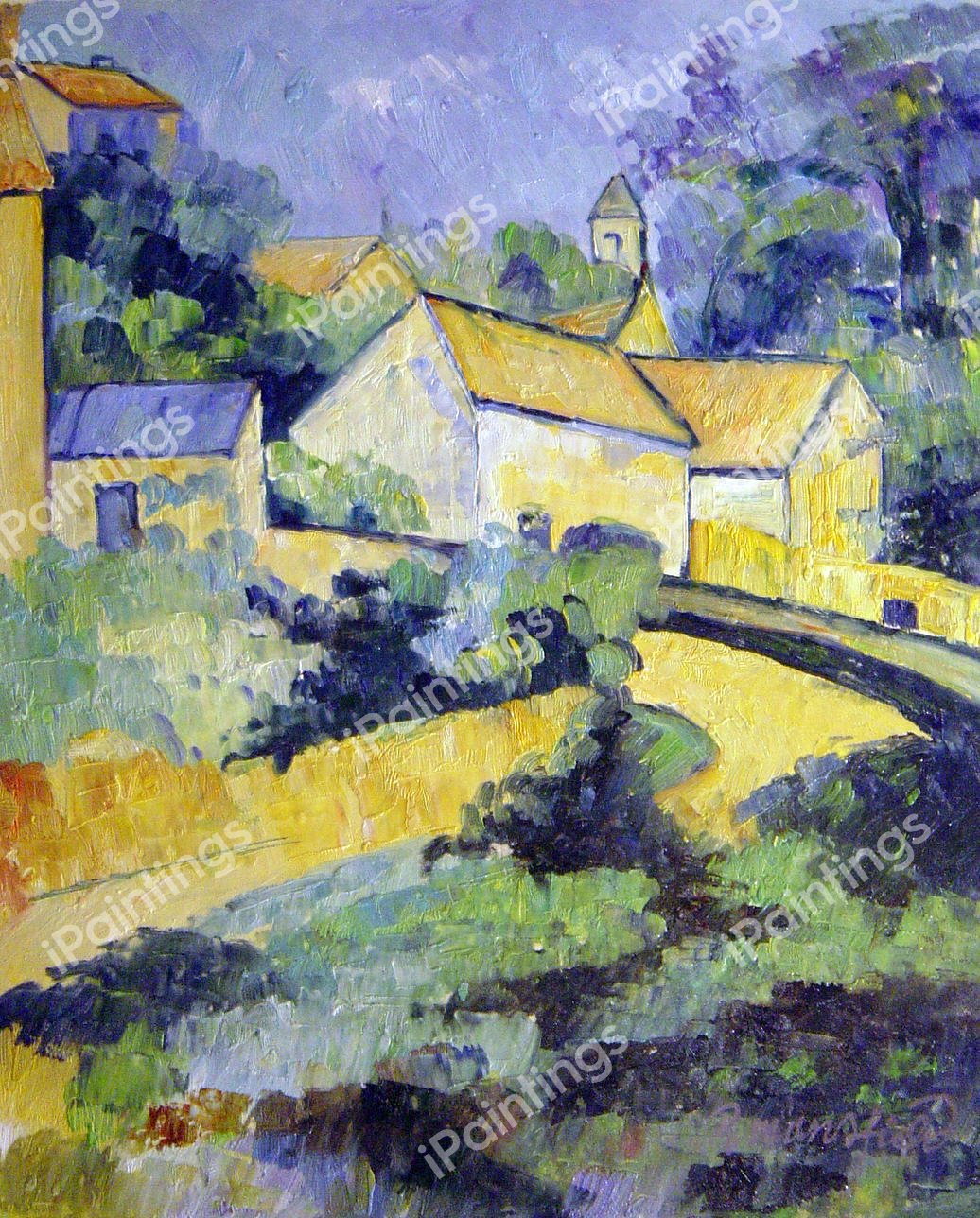 Turning Road At Montgeroult. The painting by Paul Cezanne