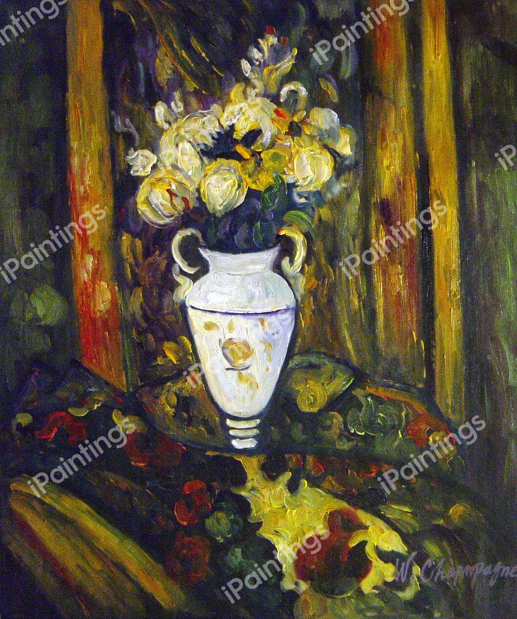 Vase Of Flowers. The painting by Paul Cezanne