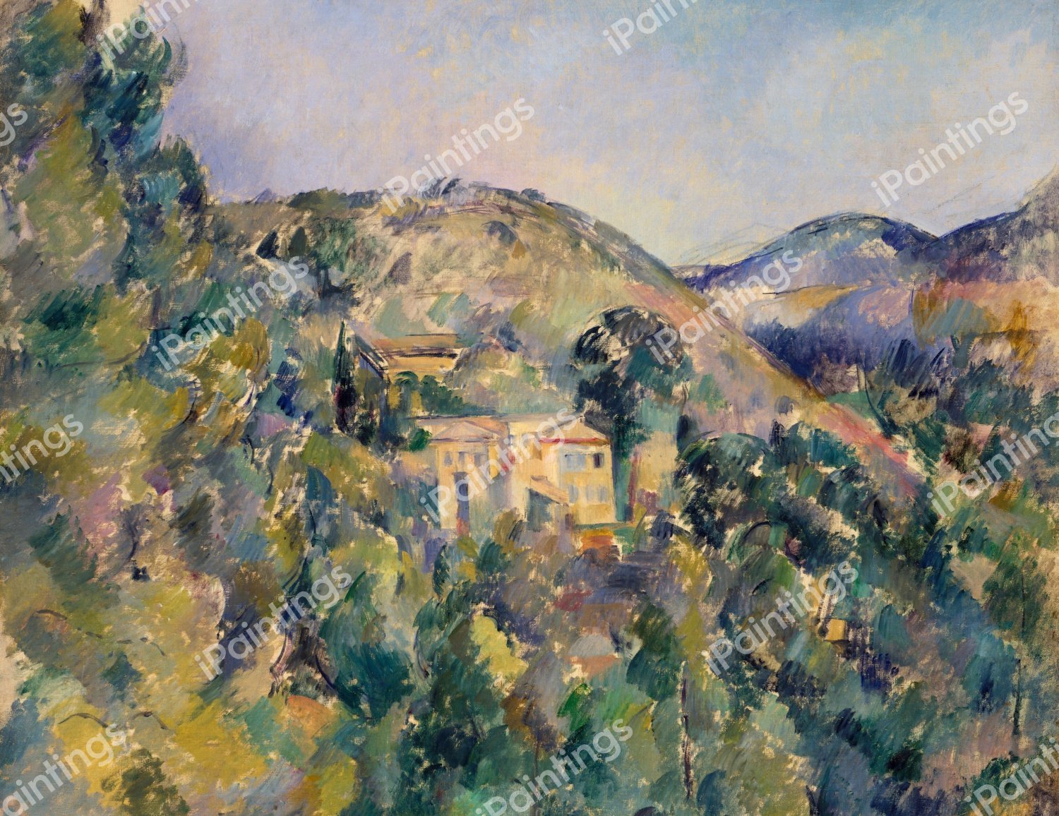 View of the Domaine Saint-Joseph. The painting by Paul Cezanne