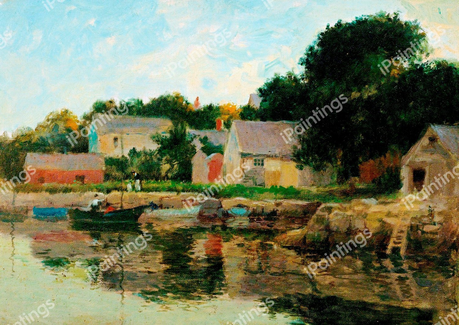Oyster Cove, Annisquam. The painting by Paul Cornoyer