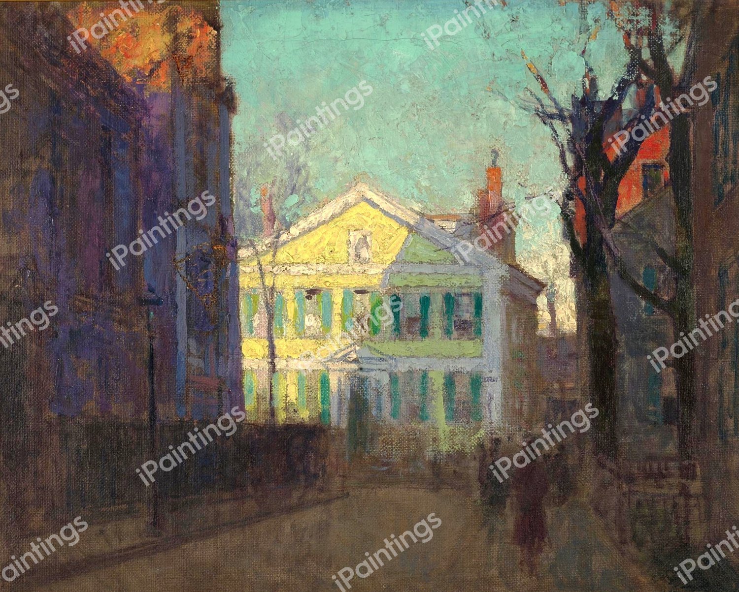 The Street Beyond. The painting by Paul Cornoyer