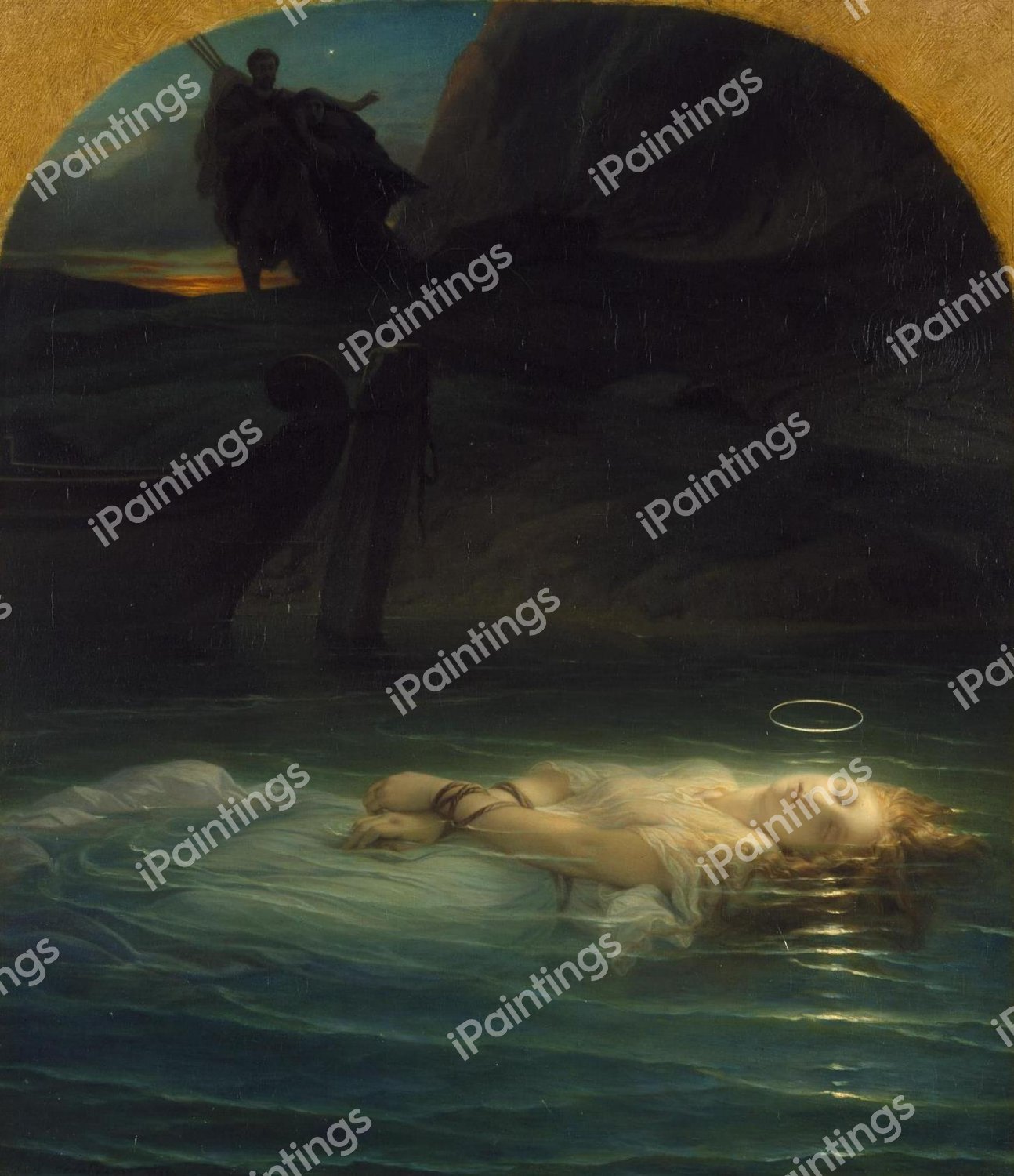 Christian Martyr Drowned in the Tiber During the Reign of Diocletian. The painting by Paul Delaroche