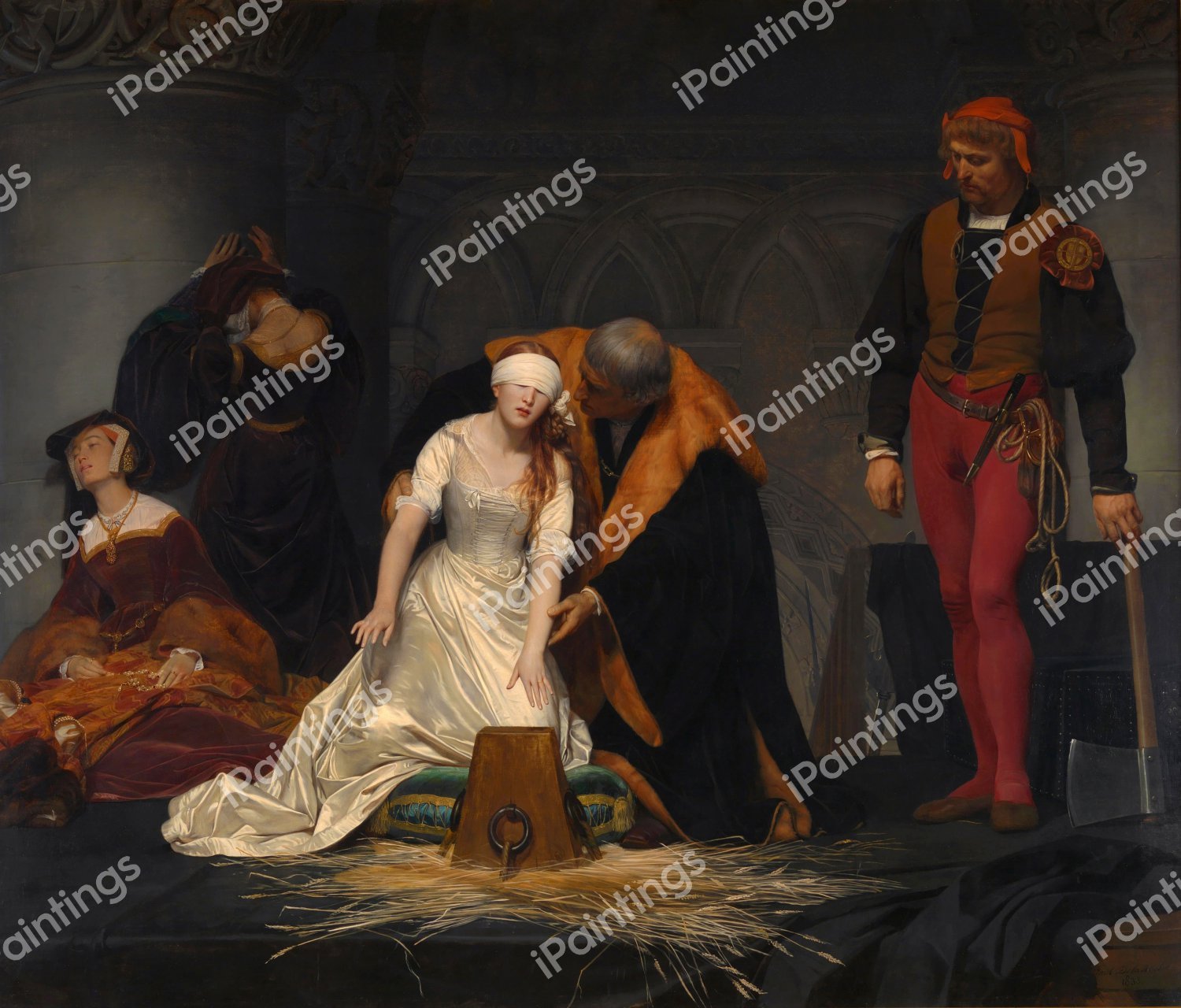 The Execution of Lady Jane Grey. The painting by Paul Delaroche