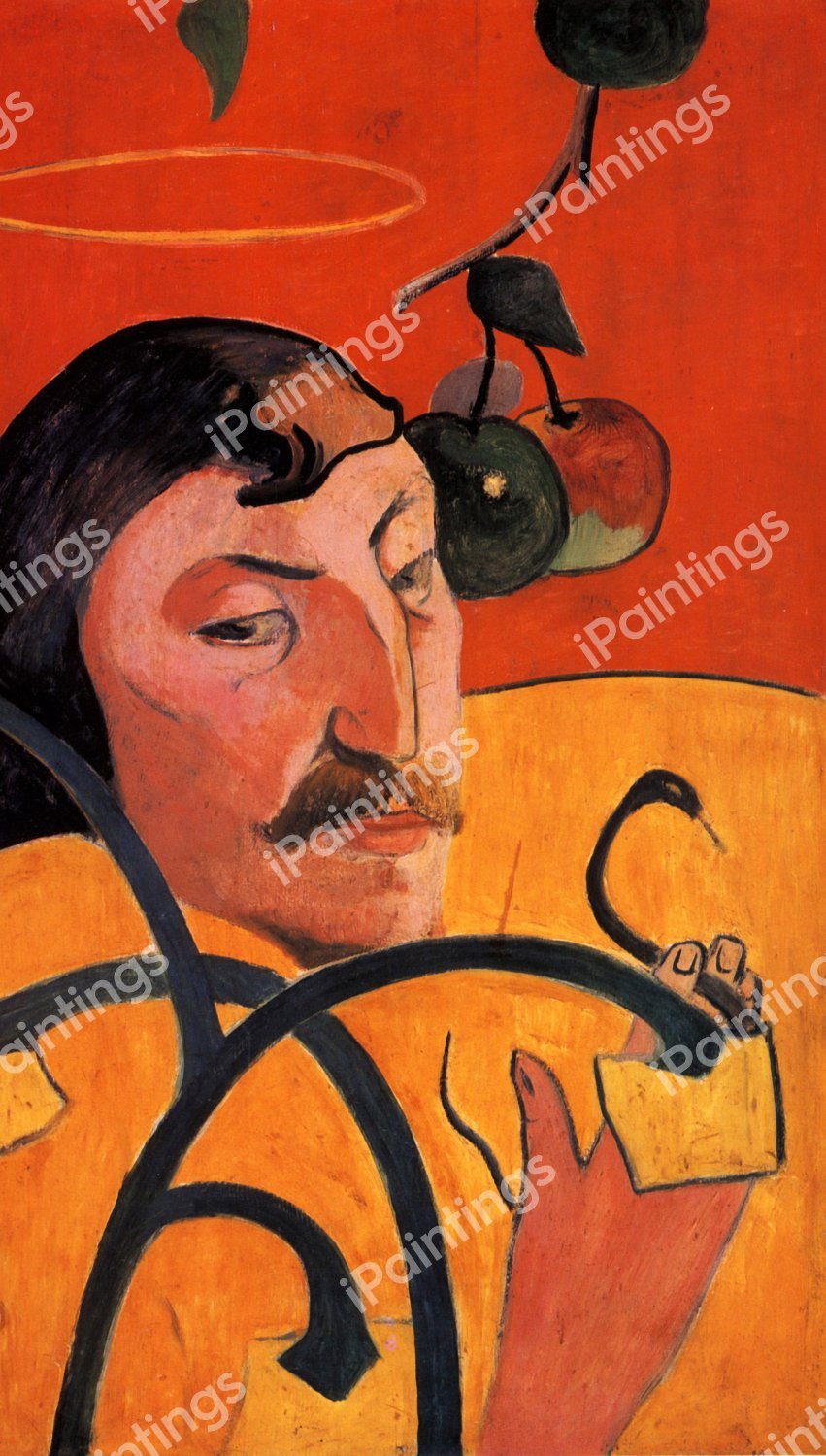 Caricature Portrait. The painting by Paul Gauguin
