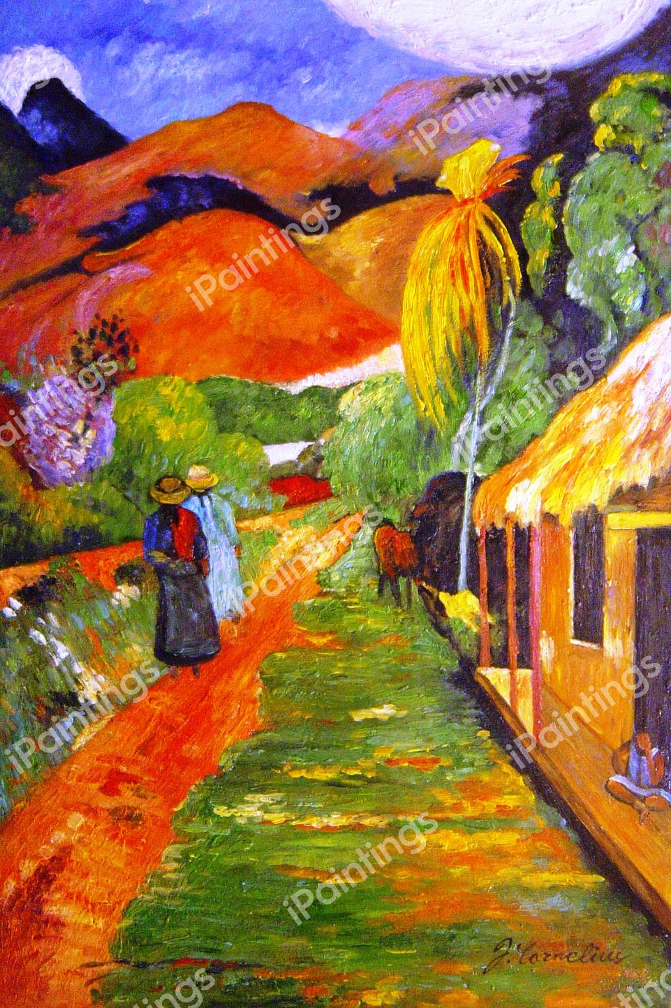 Chemin A Papeete. The painting by Paul Gauguin