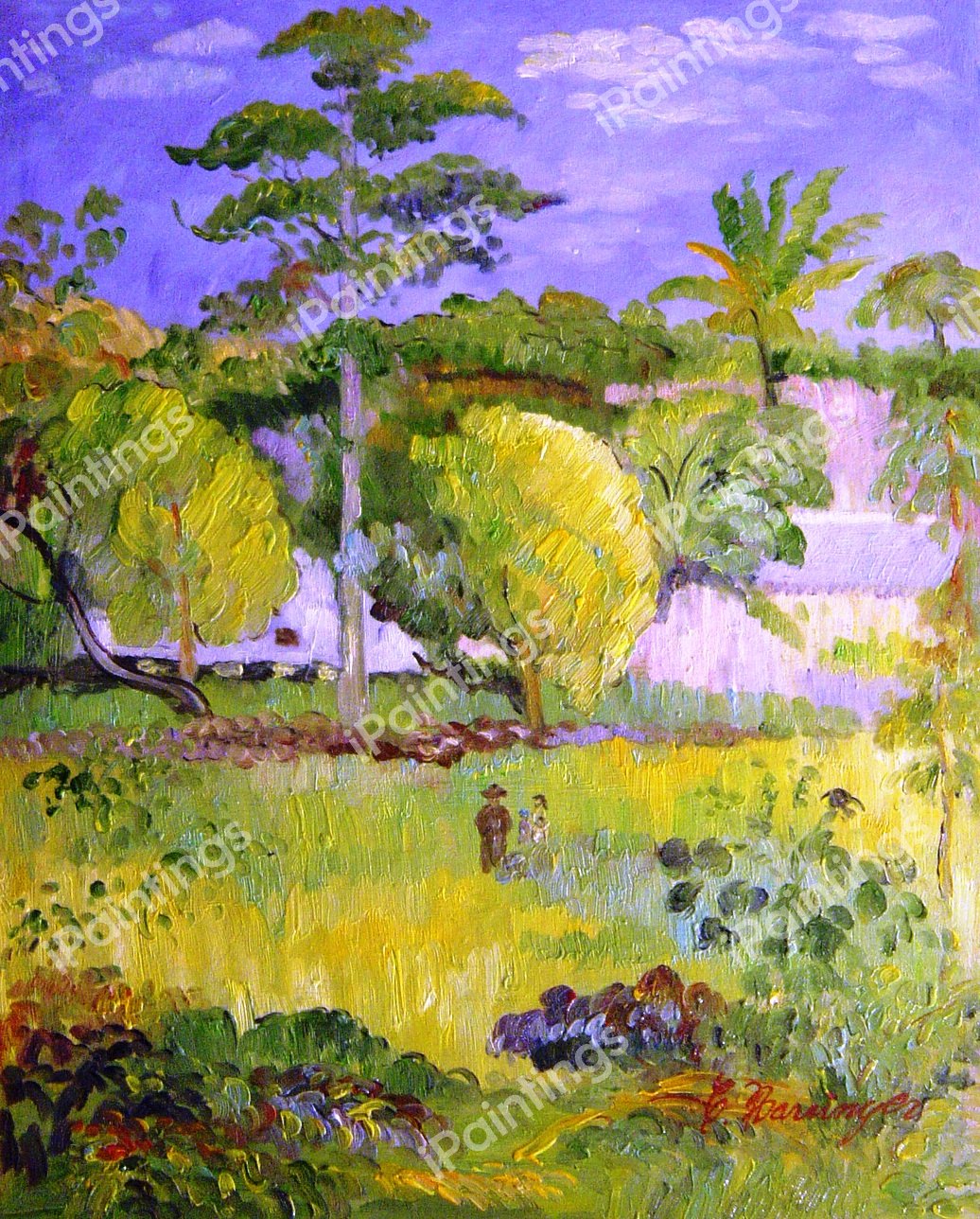 Landscape. The painting by Paul Gauguin