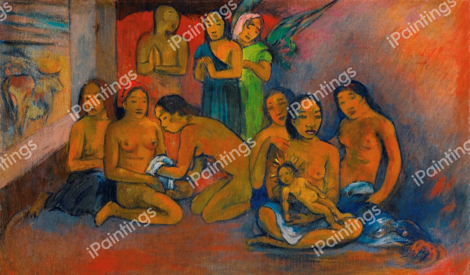 Nativite (Nativity). The painting by Paul Gauguin