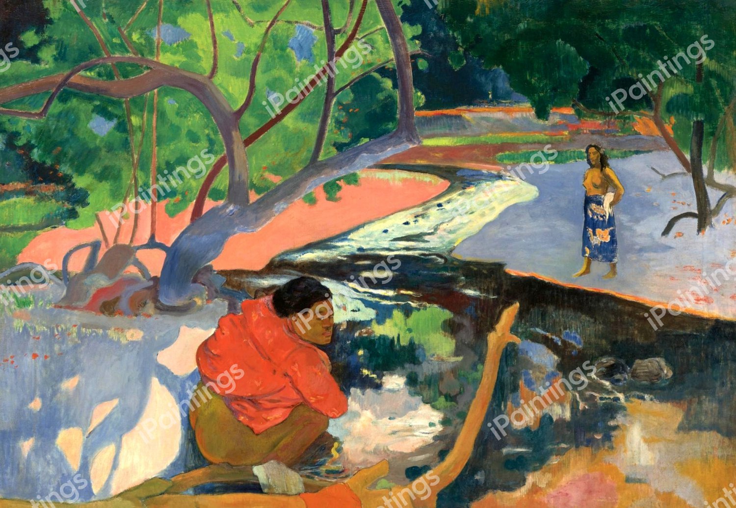 Te Poipoi (Le Matin). The painting by Paul Gauguin