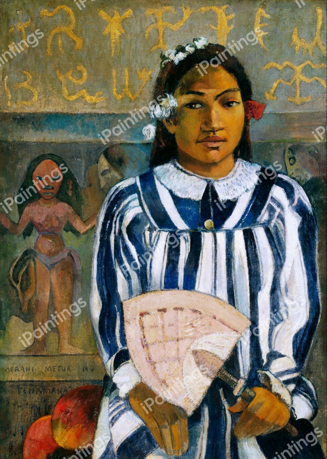 Tehamana Has Many Ancestors (Merahi metua no Tehamana) . The painting by Paul Gauguin