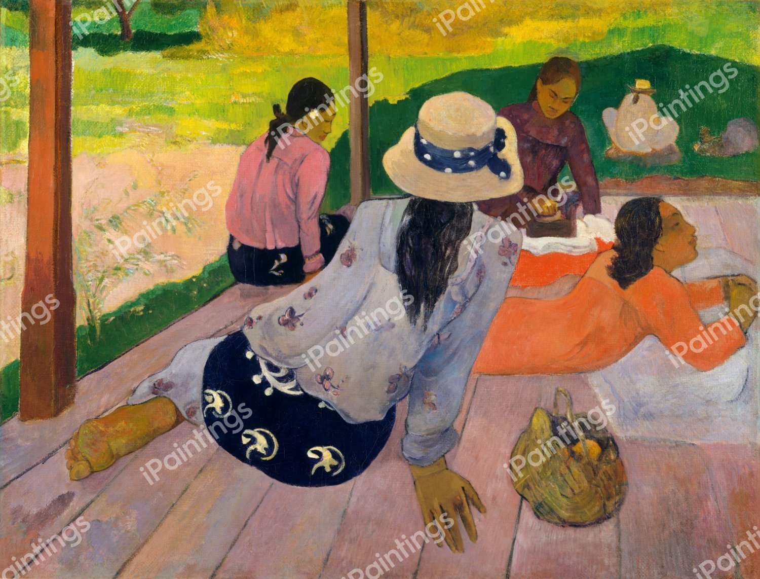 The Siesta. The painting by Paul Gauguin