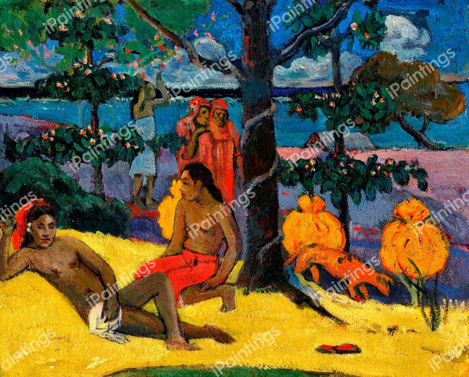 The Woman with Mangos II. The painting by Paul Gauguin