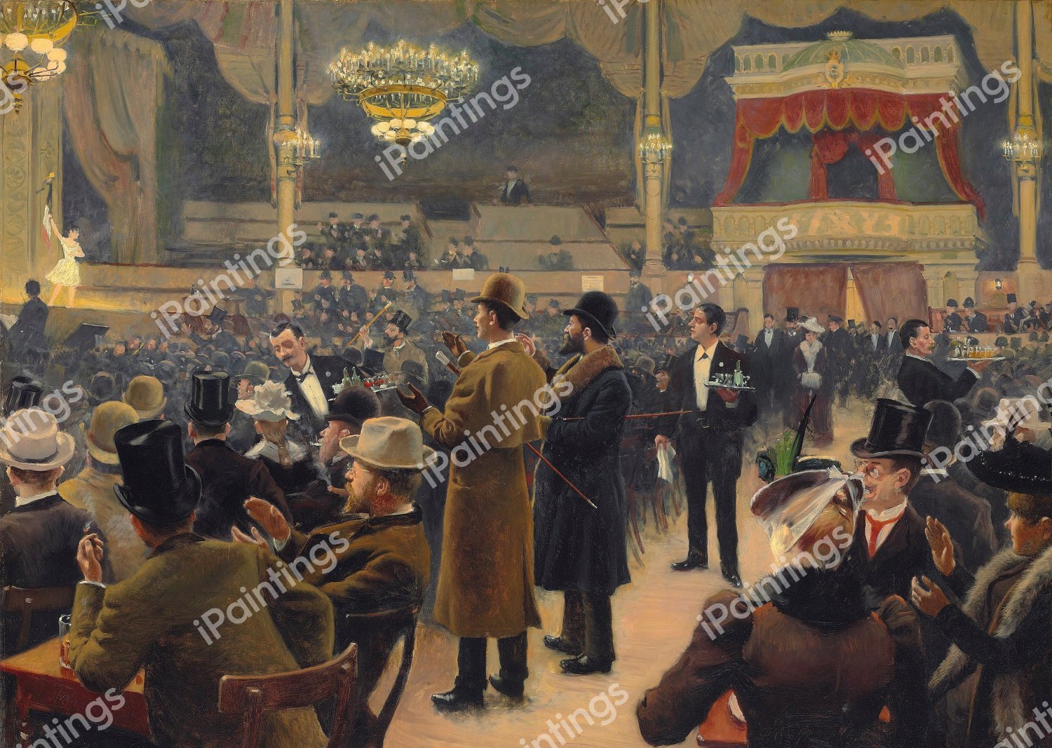 An Evening at the Circus in Copenhagen, 1891. The painting by Paul Gustave Fischer