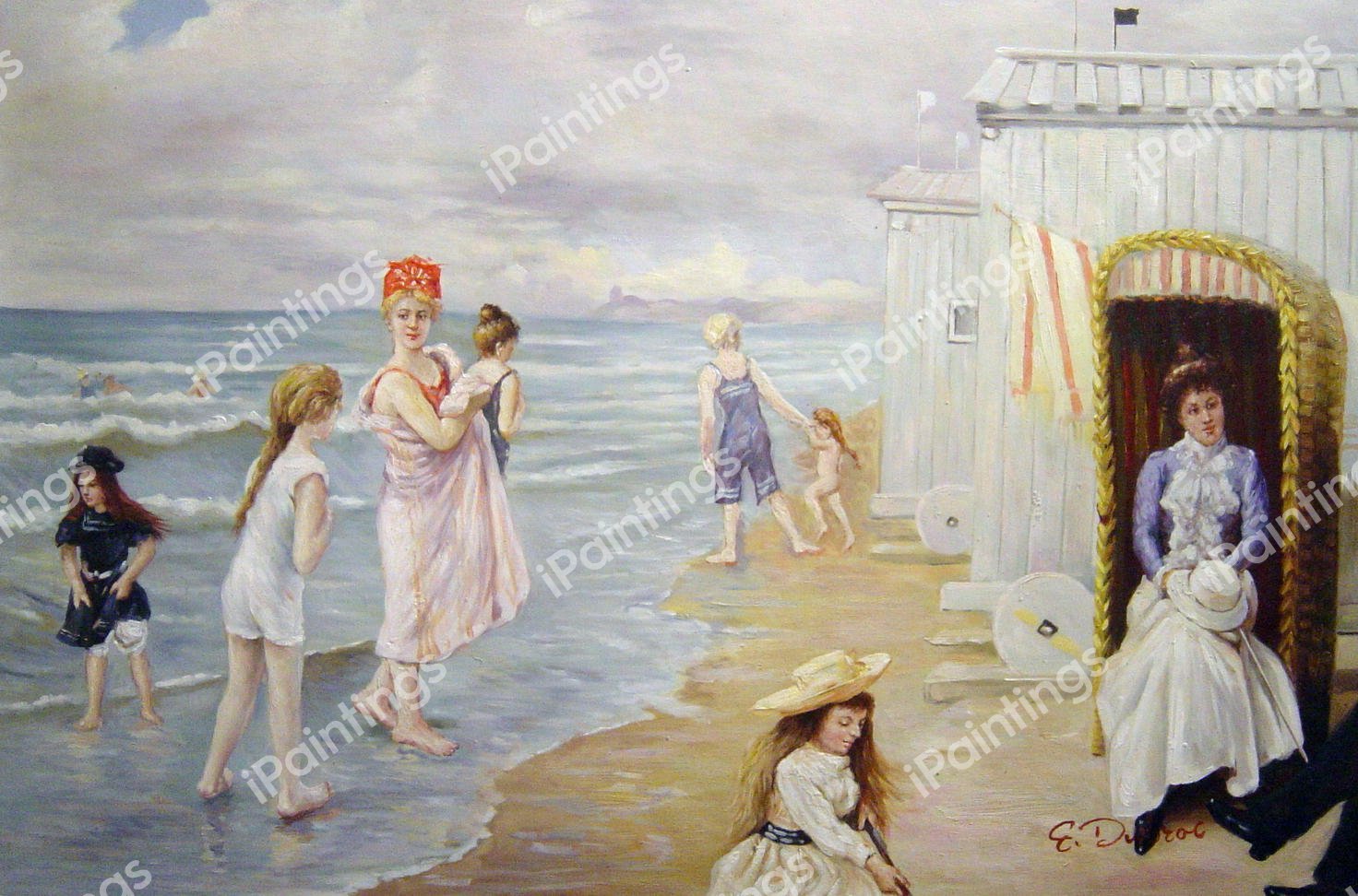 Day At The Beach. The painting by Paul Gustave Fischer