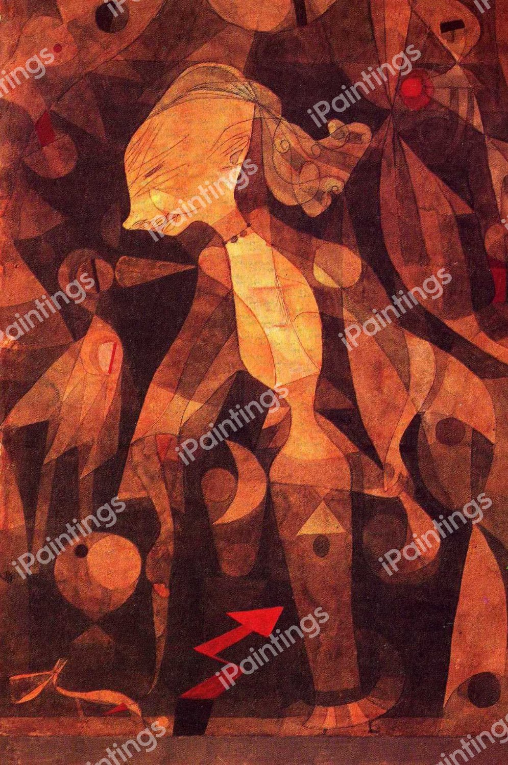 A Young Ladys Adventure, 1922. The painting by Paul Klee