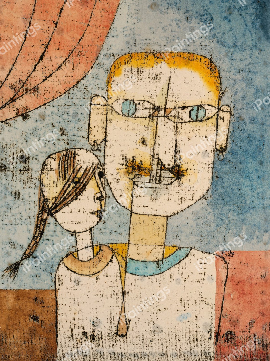 Adam and Little Eve, 1921. The painting by Paul Klee