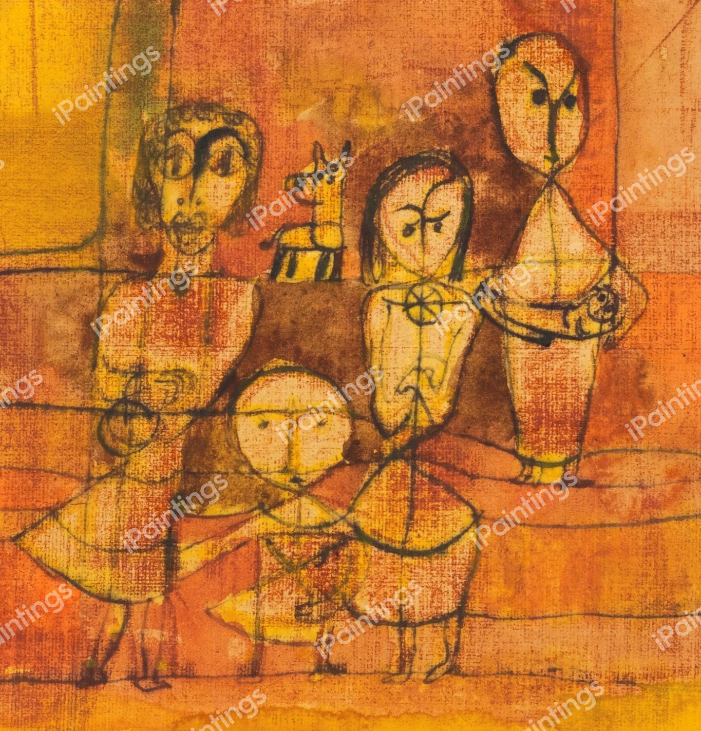 Children and Dog, 1920. The painting by Paul Klee