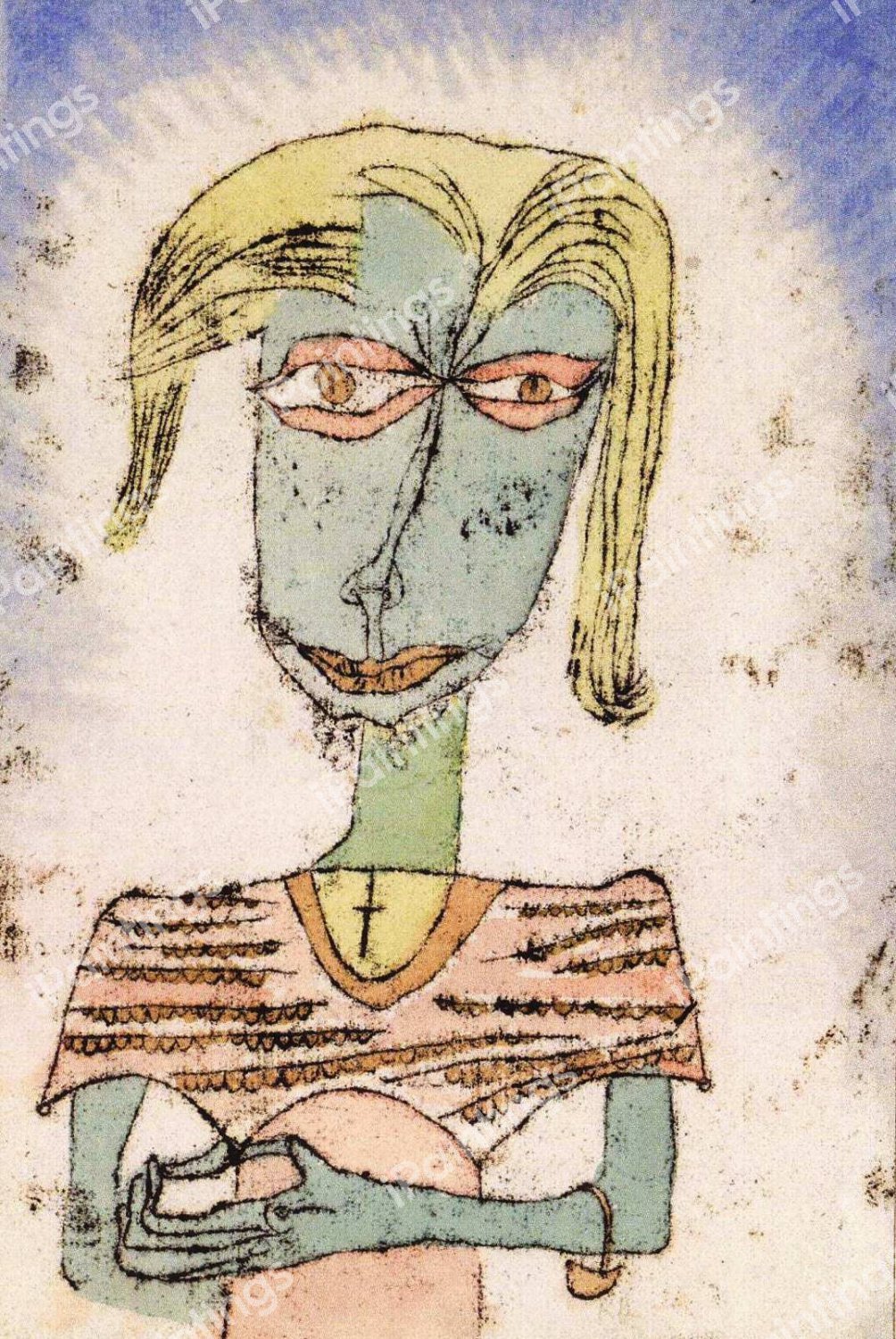 Christian Sactarian, 1920. The painting by Paul Klee