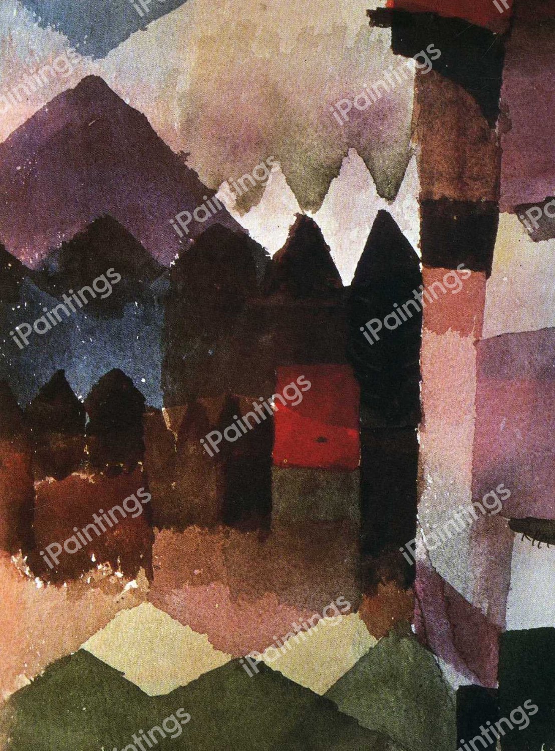 Foehn Wind in Marc's Garden, 1915. The painting by Paul Klee