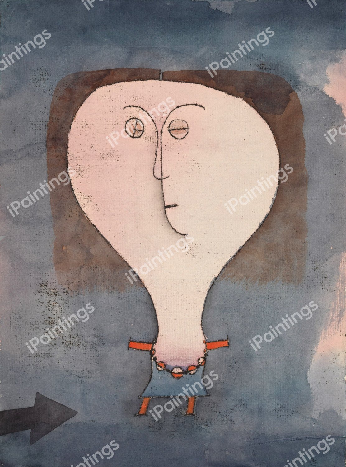 Fright of a Girl, 1922. The painting by Paul Klee