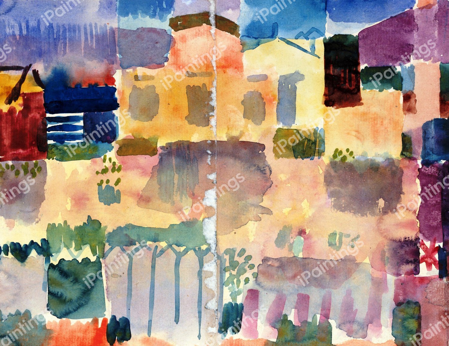 Garden in St. Germain, The European Quarter Near Tunis, 1914. The painting by Paul Klee