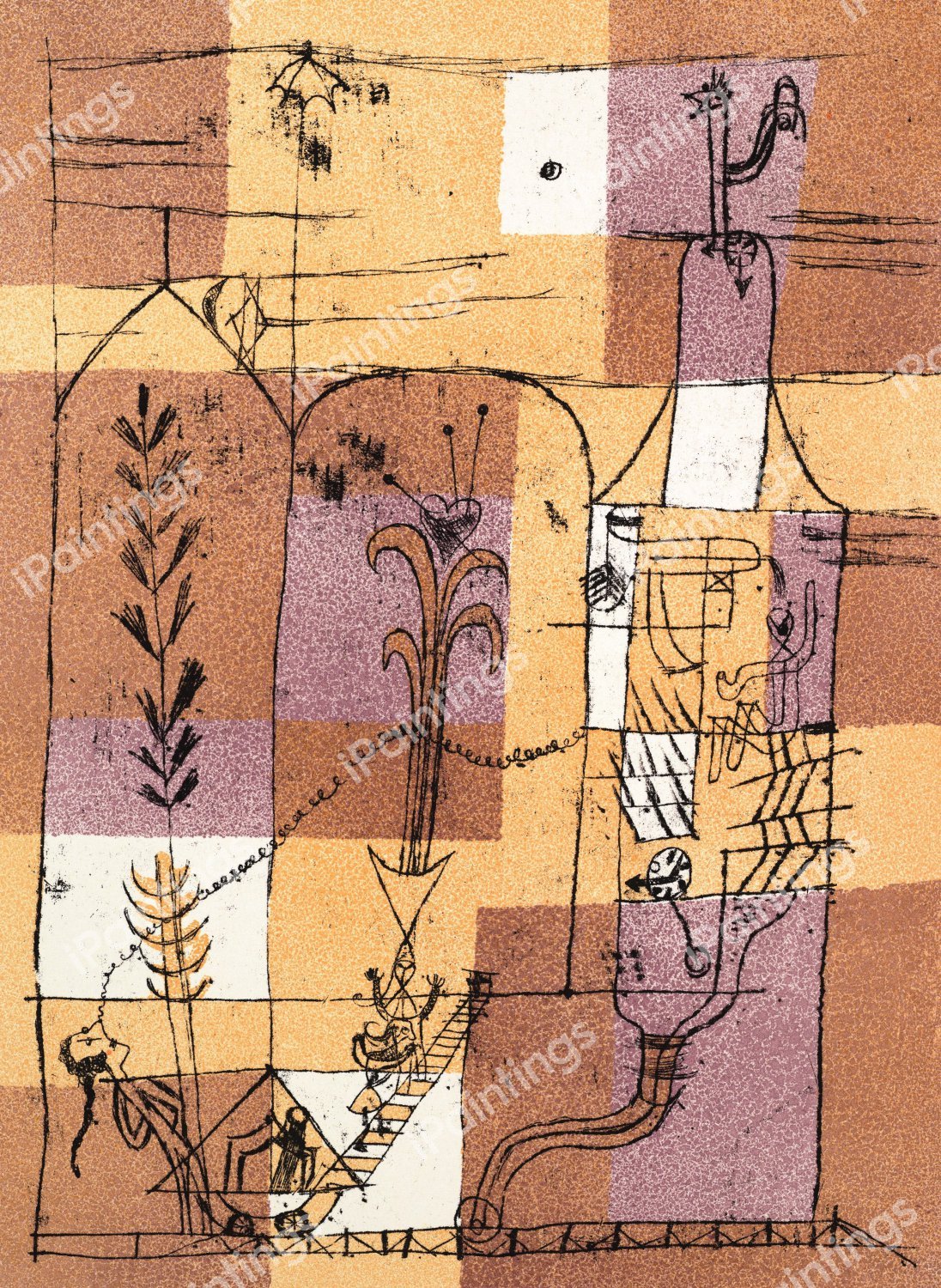 Hoffmannesque Scene (Hofmanneske Szene), 1921. The painting by Paul Klee