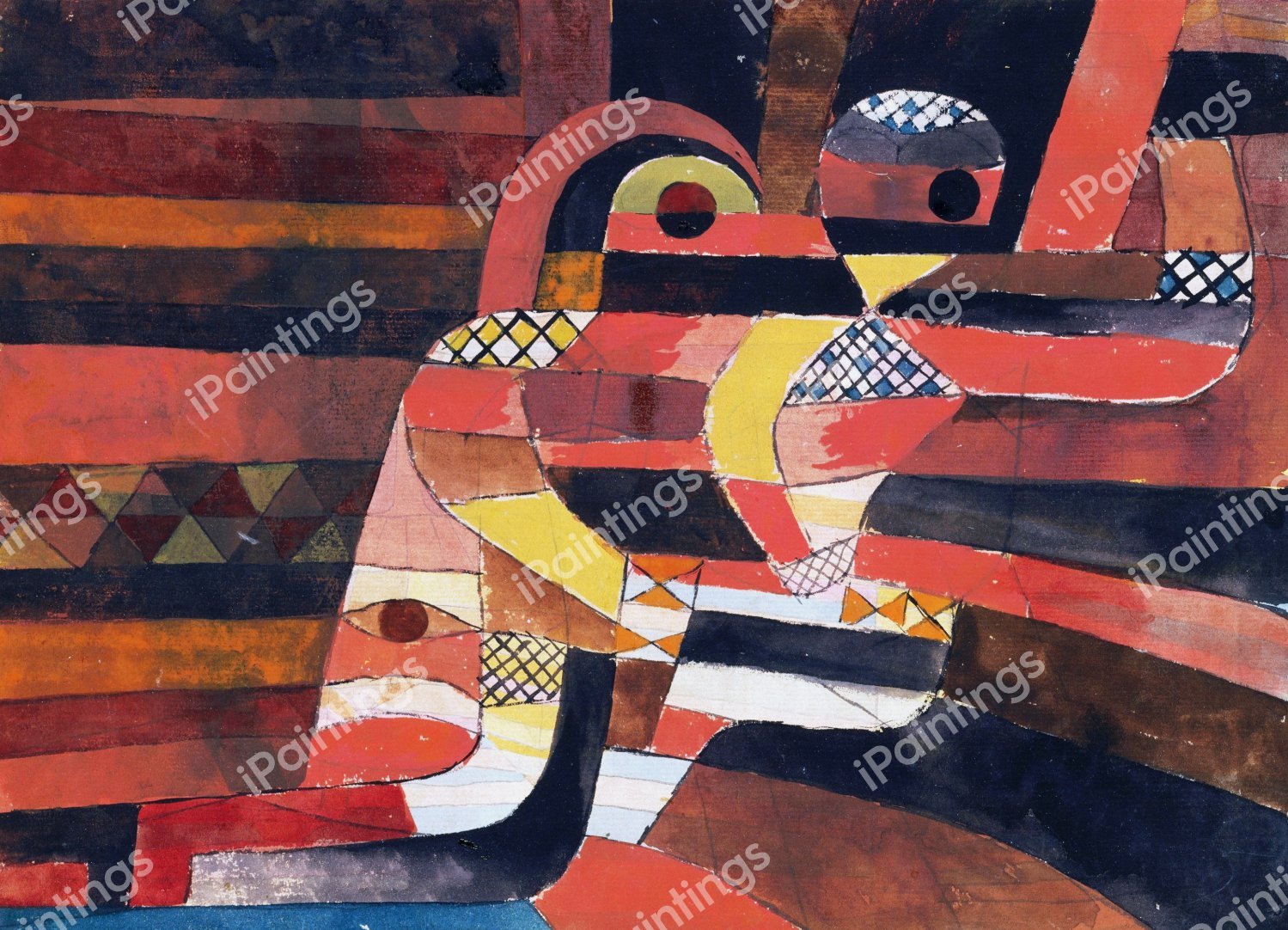 Lovers, 1920. The painting by Paul Klee