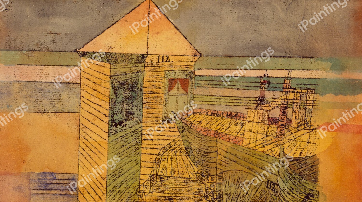 Miraculous Landing, or the "112!", 1920. The painting by Paul Klee