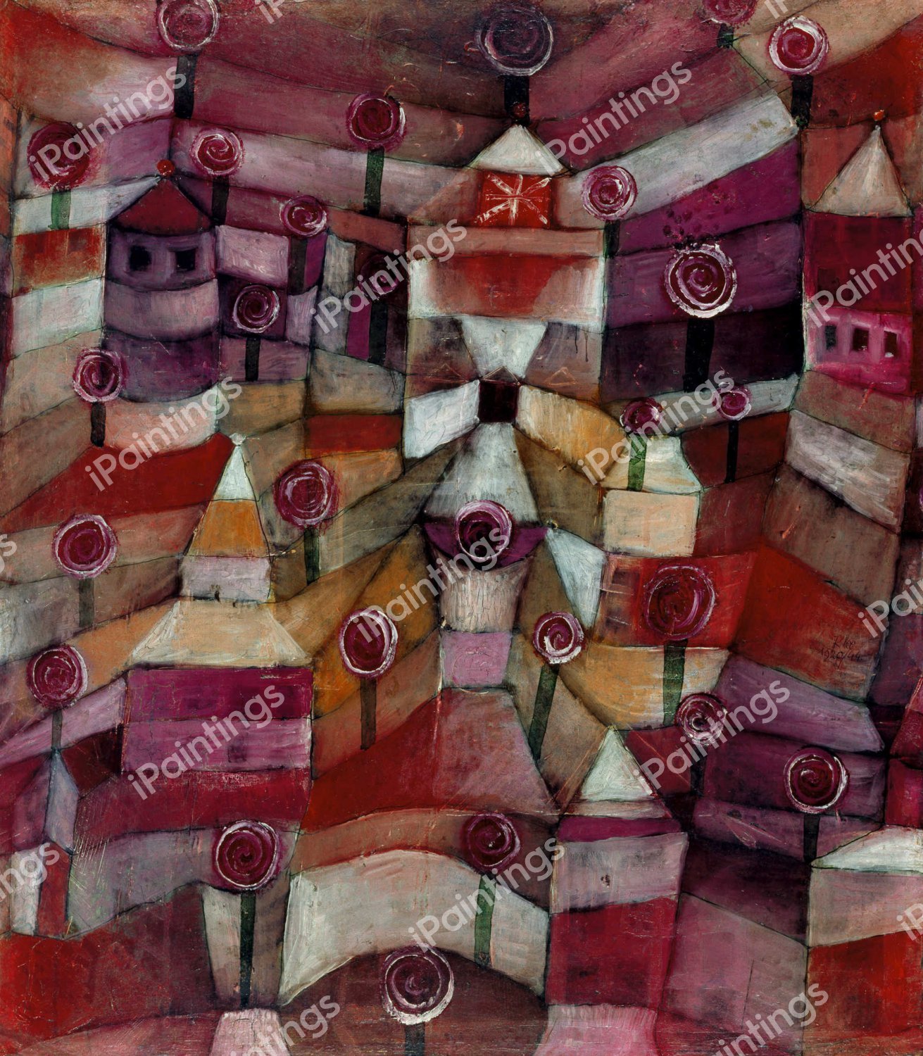 Rose Garden, 1920. The painting by Paul Klee