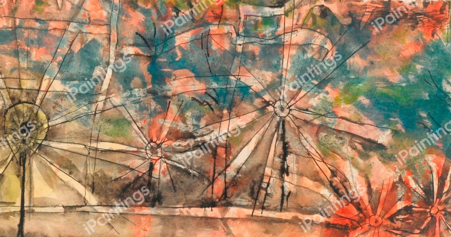 Street Lamps, 1912. The painting by Paul Klee