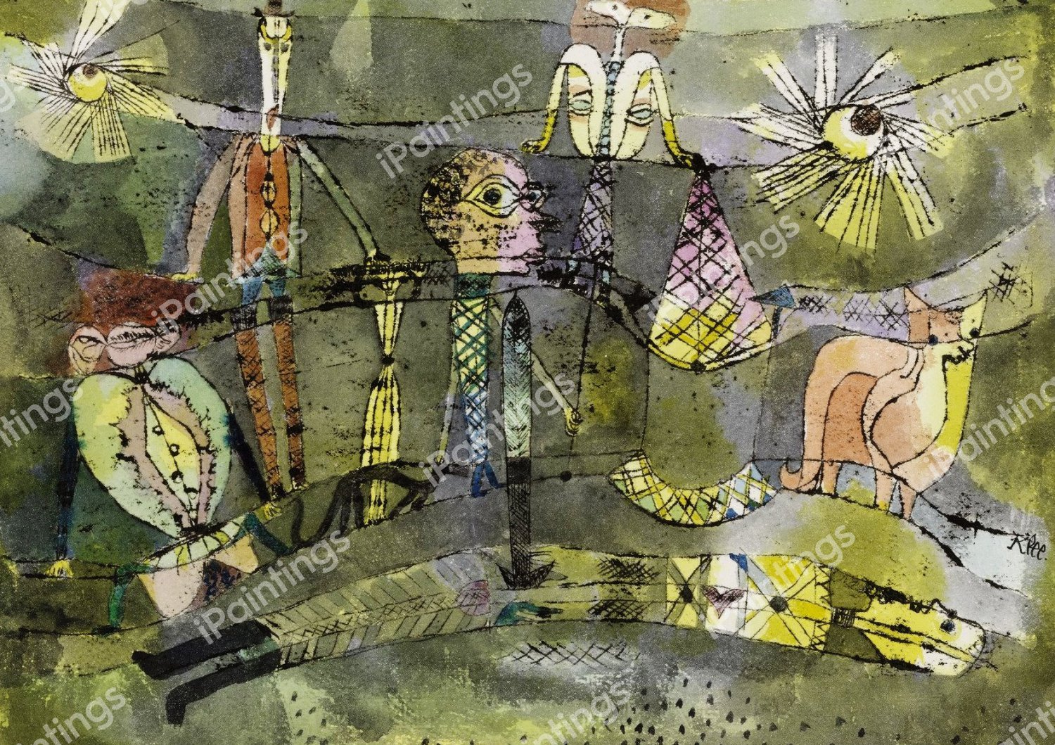 The End of the Last Act of a Drama (Schluss des letzten Aktes eines Dramas), 1920. The painting by Paul Klee