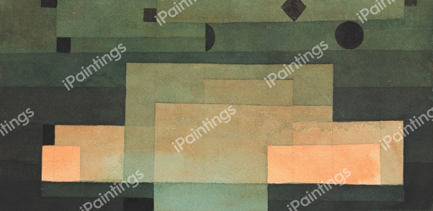 The Firmament Above the Temple, 1922. The painting by Paul Klee