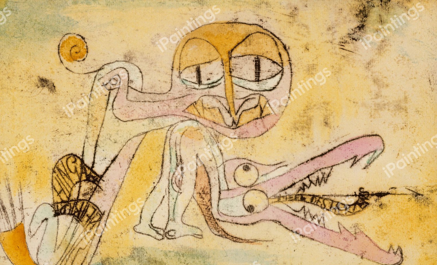 The Hypocrites, 1919. The painting by Paul Klee