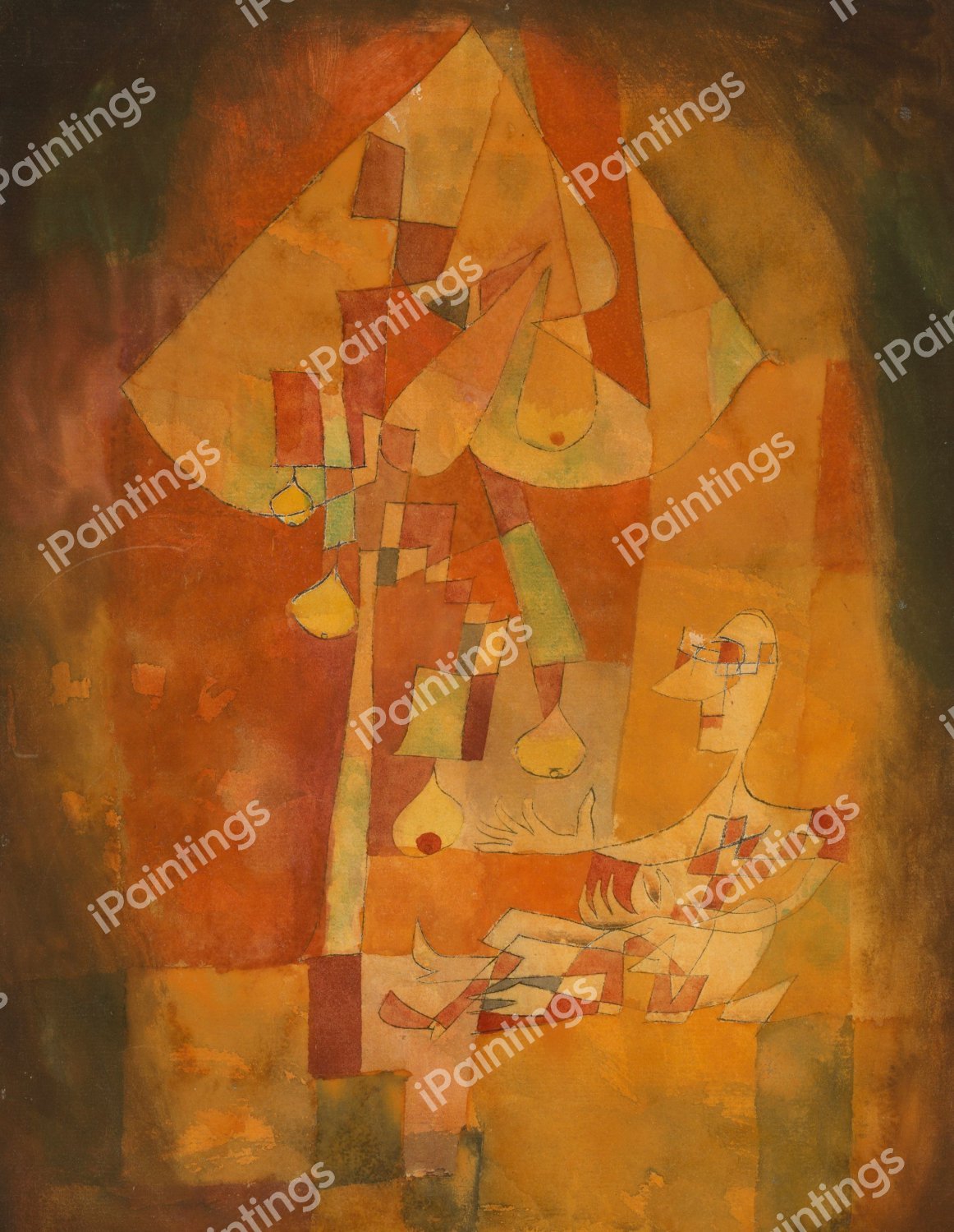 The Man Under the Pear Tree, 1921. The painting by Paul Klee