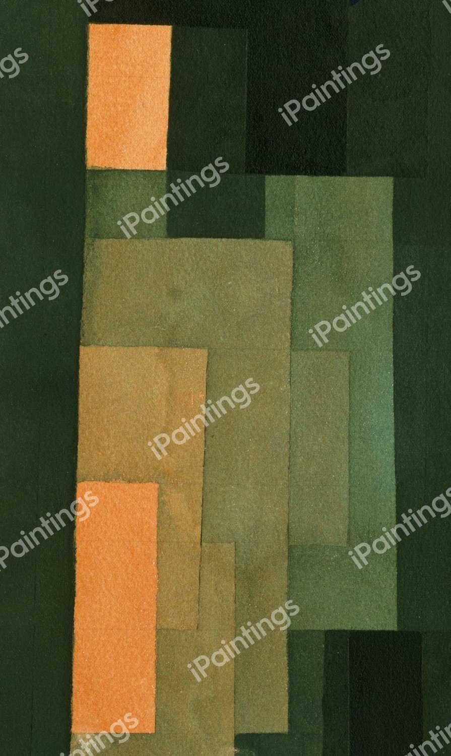 Tower in Orange and Green, 1922. The painting by Paul Klee
