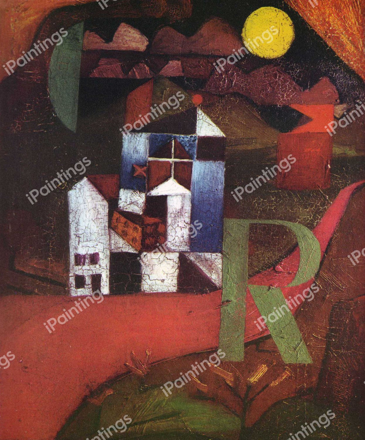Villa R, 1919. The painting by Paul Klee