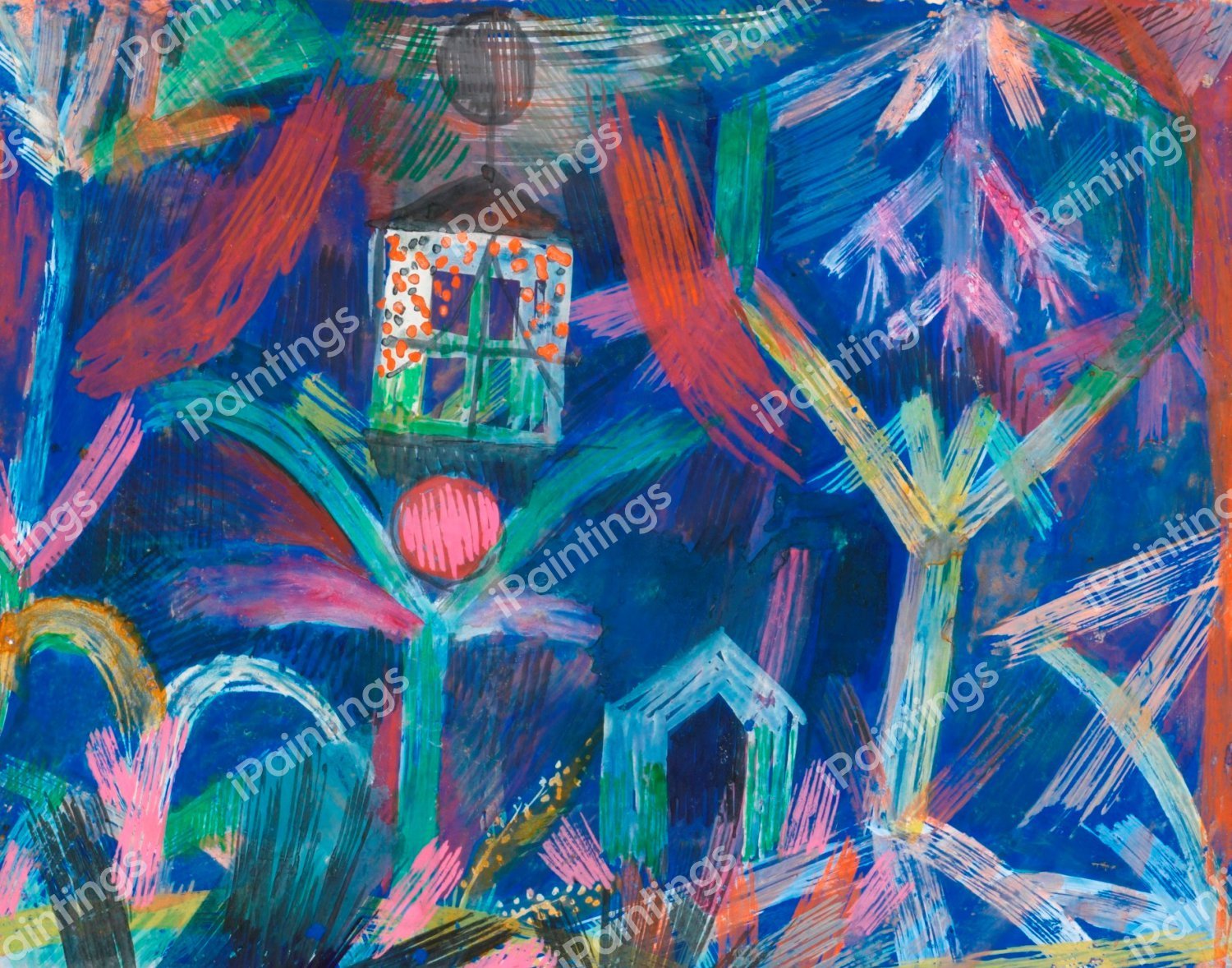 Window in the Garden, 1918. The painting by Paul Klee